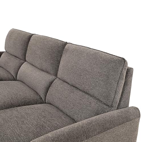 Brande Chenille Power Sectional; Left Chaise - Brown