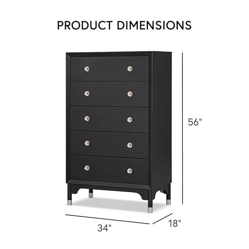 Torrance Mid-Century Modern King Storage Bed, Black