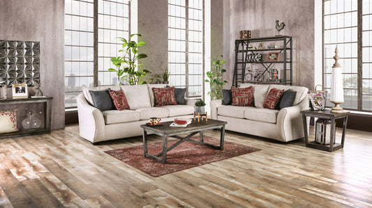 Jarrow Modern Upholstered Sofa in Ivory