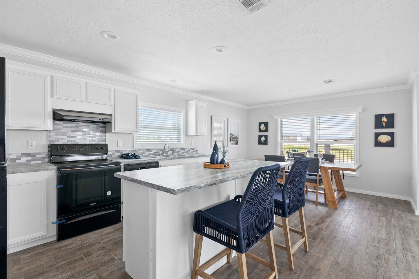 Nakia Woven Rope Back Counter Height Stools (Set Of 2) - Navy - Finally Home Furnishings LLC