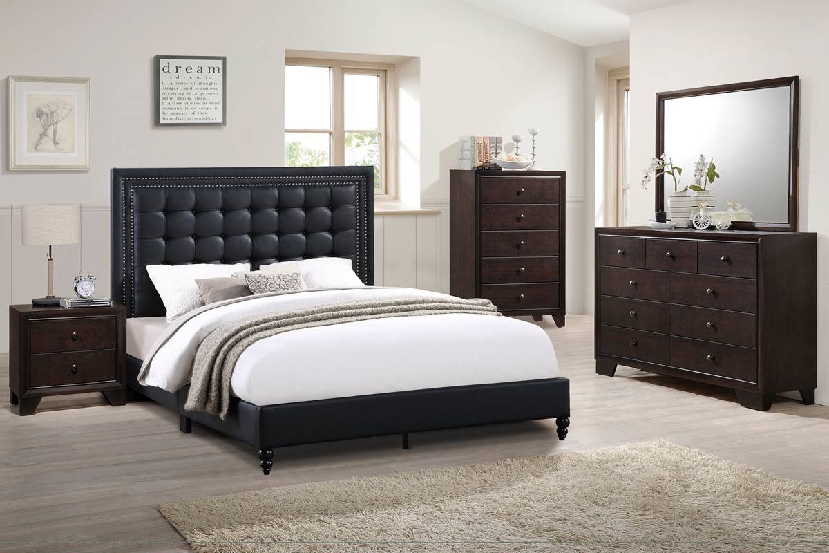 Poundex Contemporary Classic Design Brown 9 Drawer Dresser - F4863