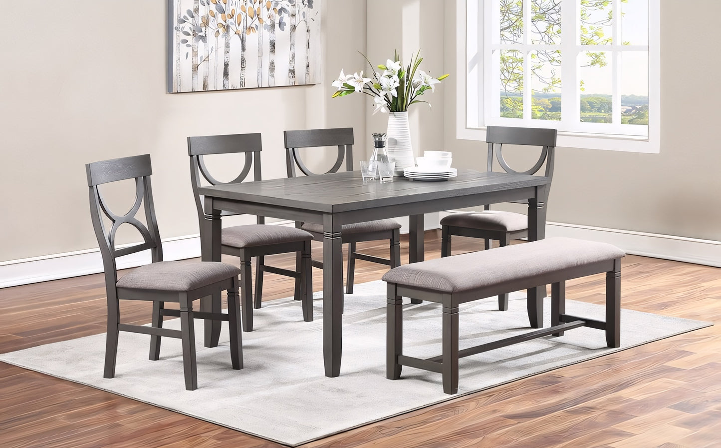 Midge 6-Piece Farmhouse Dining Set