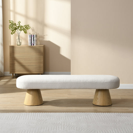 Modern Bouclé Bench
