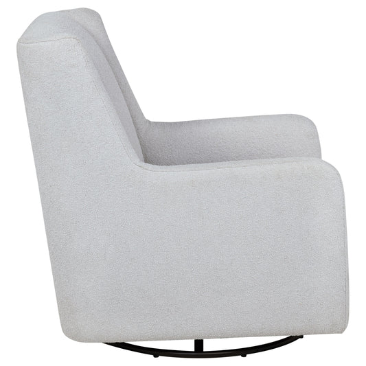 Serra Boucle Upholstered Swivel Glider, Dove Gray