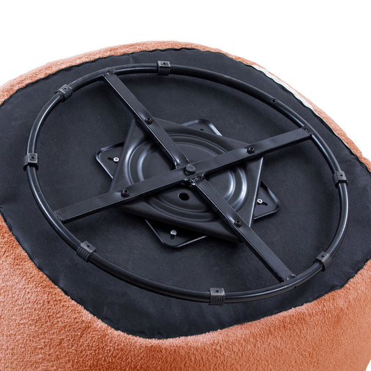 Silas Collection Bouclé Swivel Chair, Orange