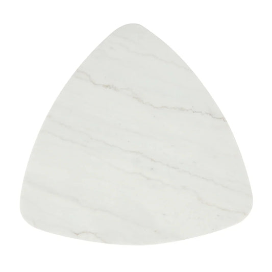 Thisted Modern White & Genuine Marble Triangle Top Coffee Table