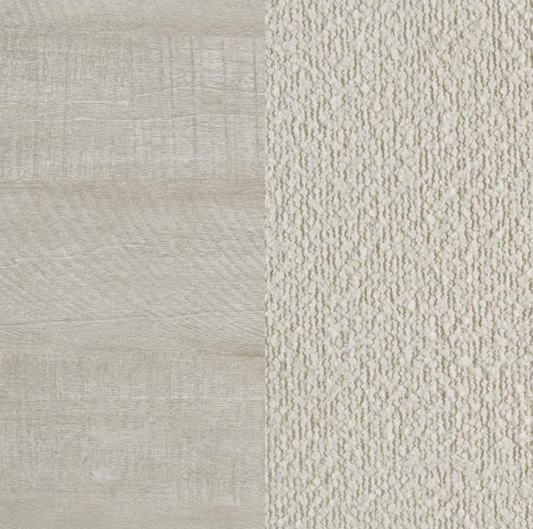 Trenton 4-Piece Twin Bedroom Set in Rustic Cream with Bouclé Headboard