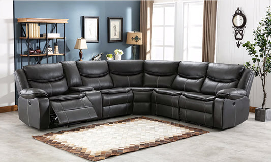 Trinity Pillow Top Leatherette Power Reclining Sectional