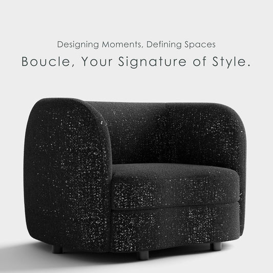 FOA Versoix Boucle Upholstered Kidney-Style Seat Accent Chair - (3 Colors)