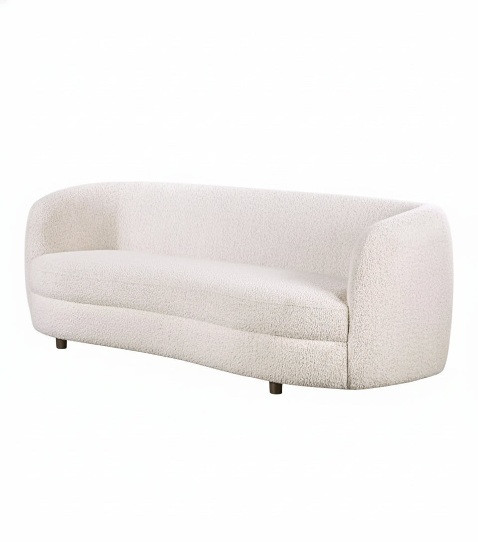 Versoix Contemporary Sofa in Off-White Boucle