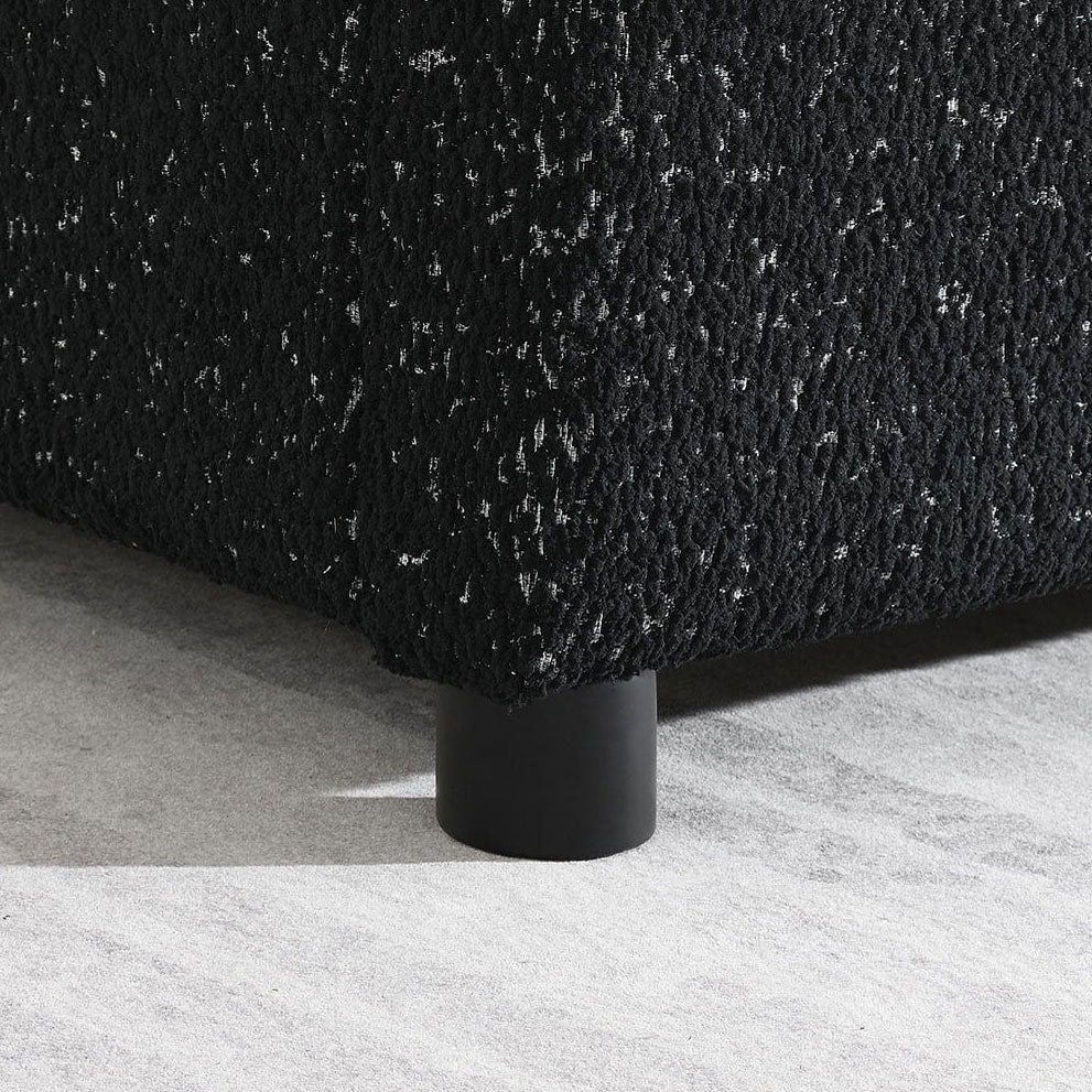 Laverni Modern White Boucle Upholstered Winged Queen Platform Bed