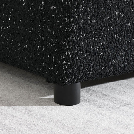 Laverni Modern White Boucle Upholstered Winged Full Platform Bed