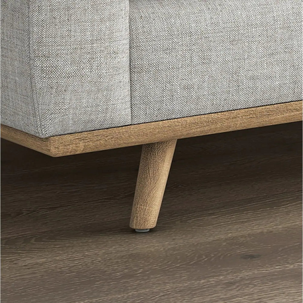 Monthey II 82" Mid-Century Modern Cotton Linen Sofa with Oak Base