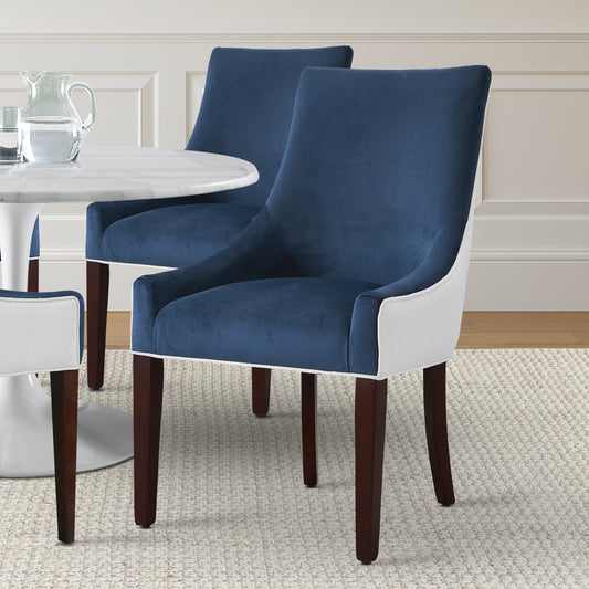 Jackson Designer Upholstered Dining Chair -Navy Blue