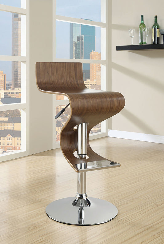 Arken Ultra Modern Walnut & Chrome Bar Stool