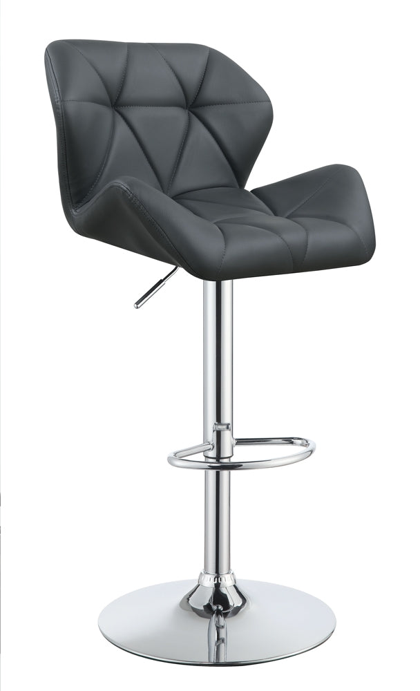 Modern Grey & Chrome Bar Stool Set of 2