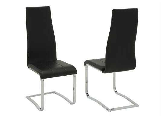 Montclair High Back Dining Chairs Black And Chrome Set Of 4