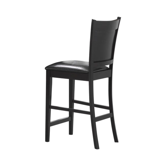 Jaden Upholstered Counter Height Stools Black And Espresso Set Of 2