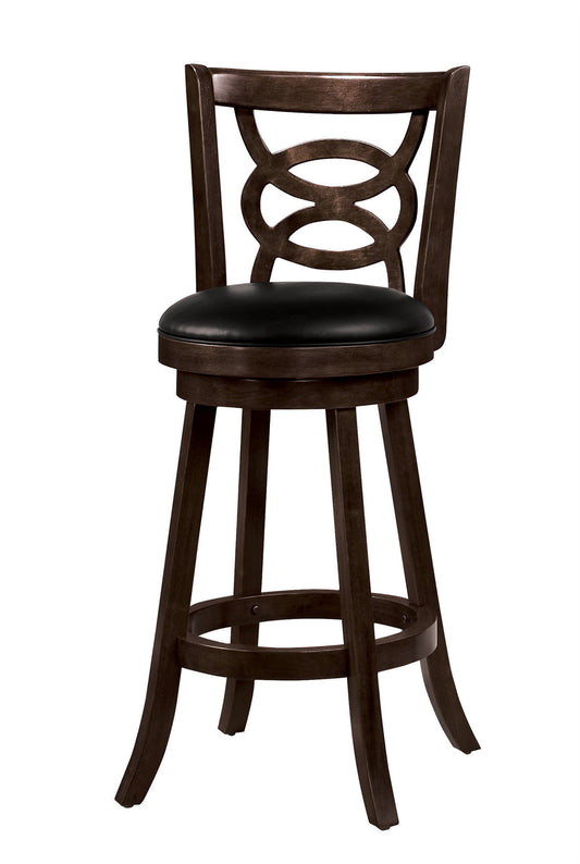 Swivel Bar Stools With Upholstered Seat Cappuccino Set Of 2