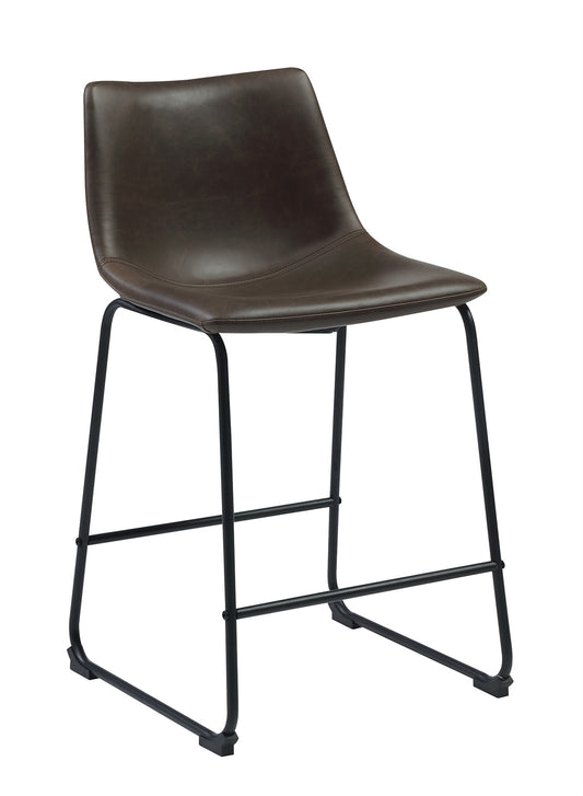 Armless Counter Height Stools Two-Tone Brown And Black Set Of 2
