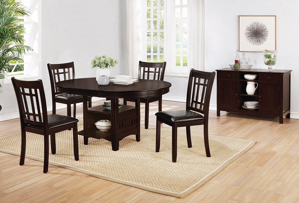 Lavon 5 Piece Espresso Finish Dining Set with Storage in Espresso