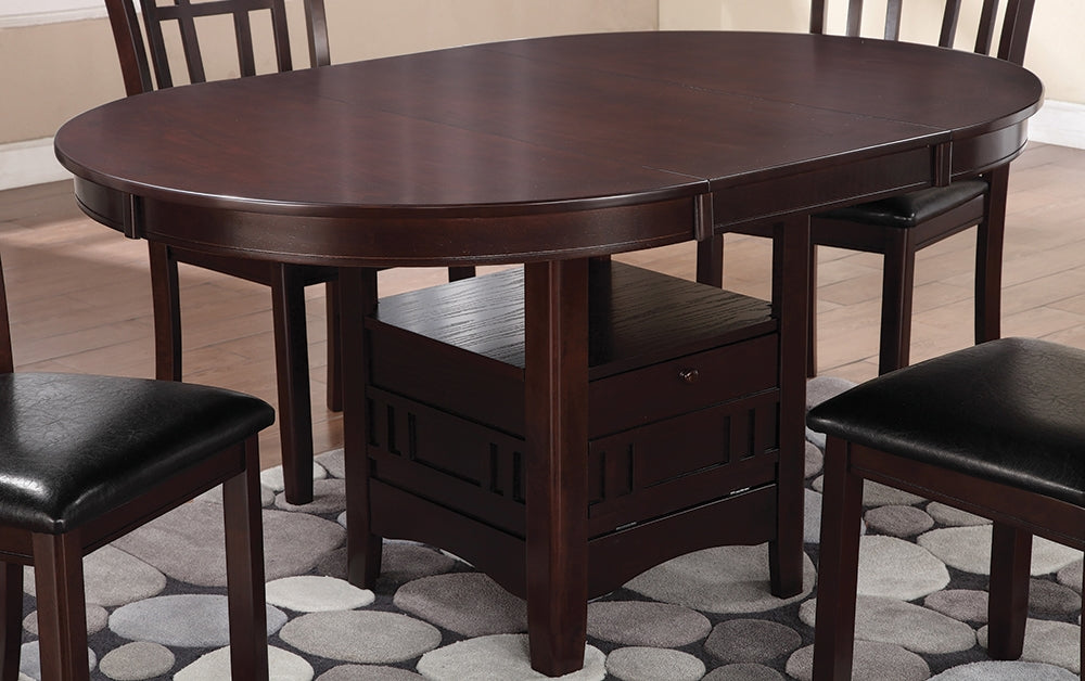 Lavon 5 Piece Espresso Finish Dining Set with Storage in Espresso