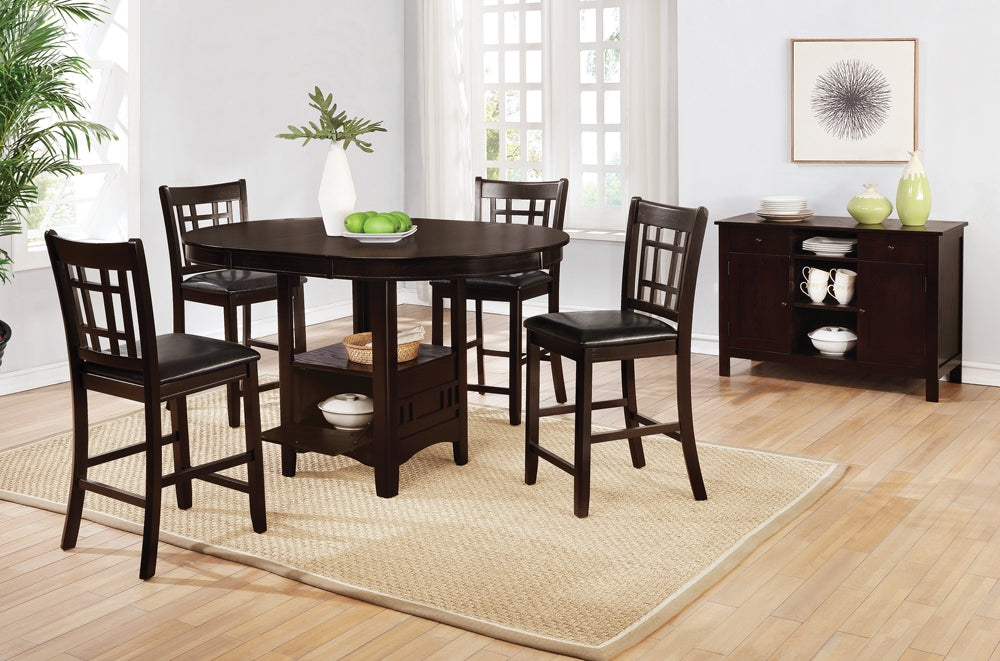 Lavon 5 Piece Espresso Finish Counter Height Dining Set