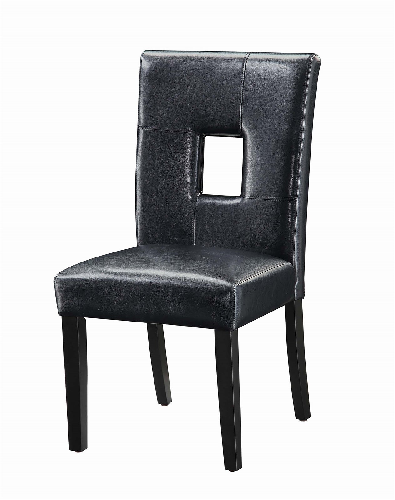 Anisa Contemporary Black Leatherette Side Chair Set of 2 Chairs