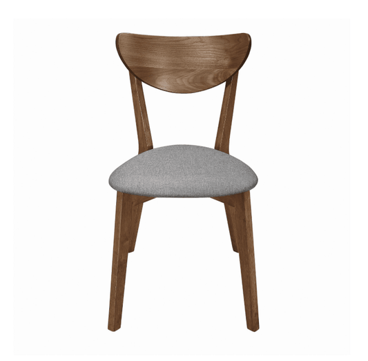 Alfredo Upholstered Dining Chairs Grey And Natural Walnut Set Of 2