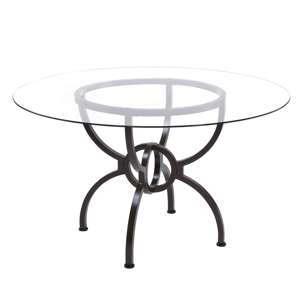 Arion Gunmetal Finished Round Glass Top Dining Table
