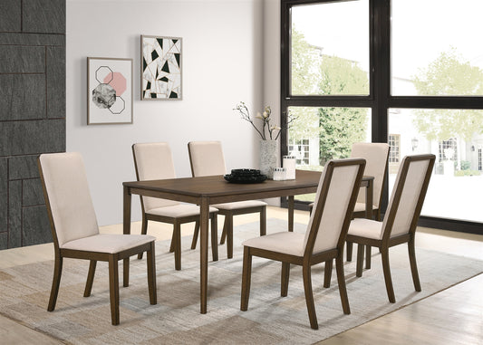 Wethersfield Transitional 7 Piece Dining Set in Weathered Walnut