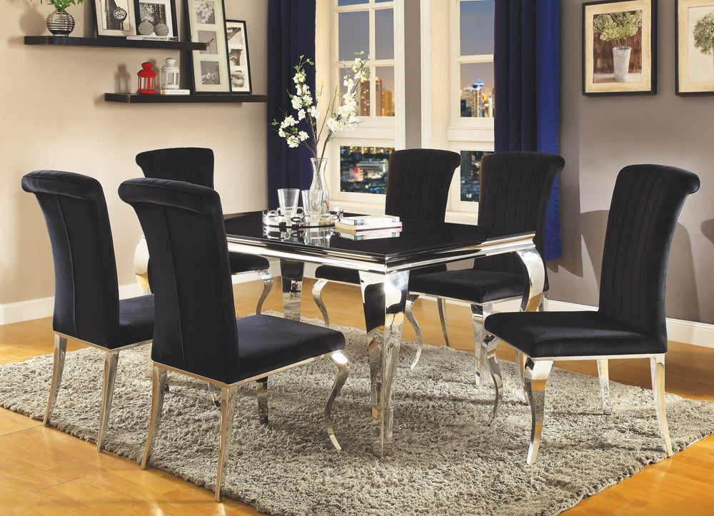 Carone 5-Piece 61″ Rectangular Dining Set Black And Chrome