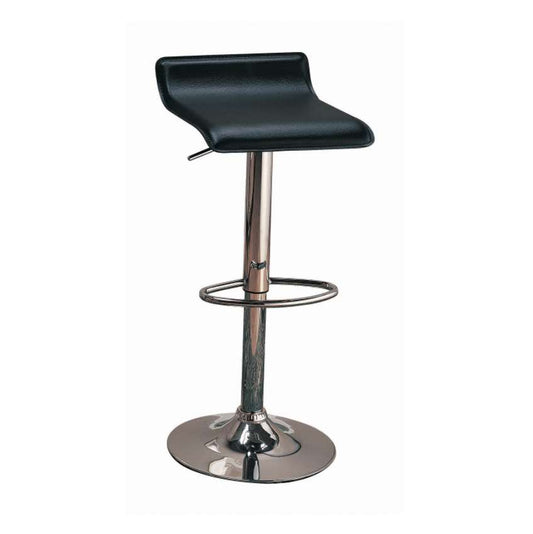 29" Upholstered Backless Adjustable Bar Stools Black And Chrome Set Of 2