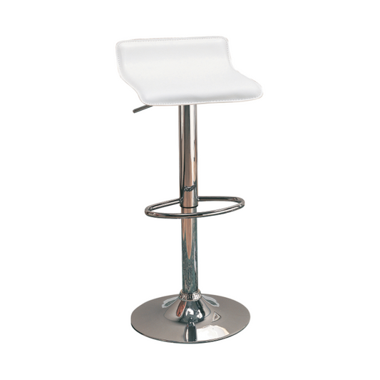 29" Upholstered Backless Adjustable Bar Stools White And Chrome Set Of 2