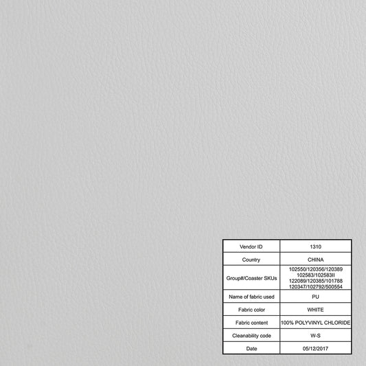 Tampa Adjustable White Leatherette Bar Stool Set of 2