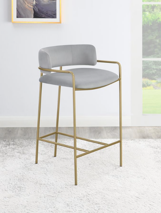Amsher Modern Counter Height Chair in Gray & Gold