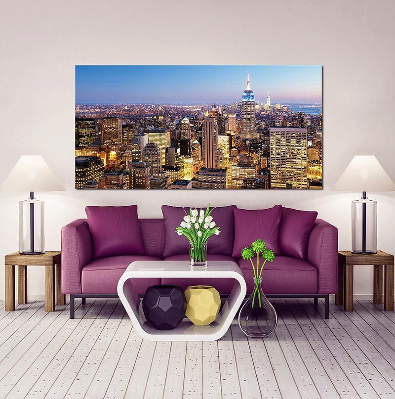 Oppidan Home "Manhattan Skyline" Acrylic Wall Art 32"H x 48"W