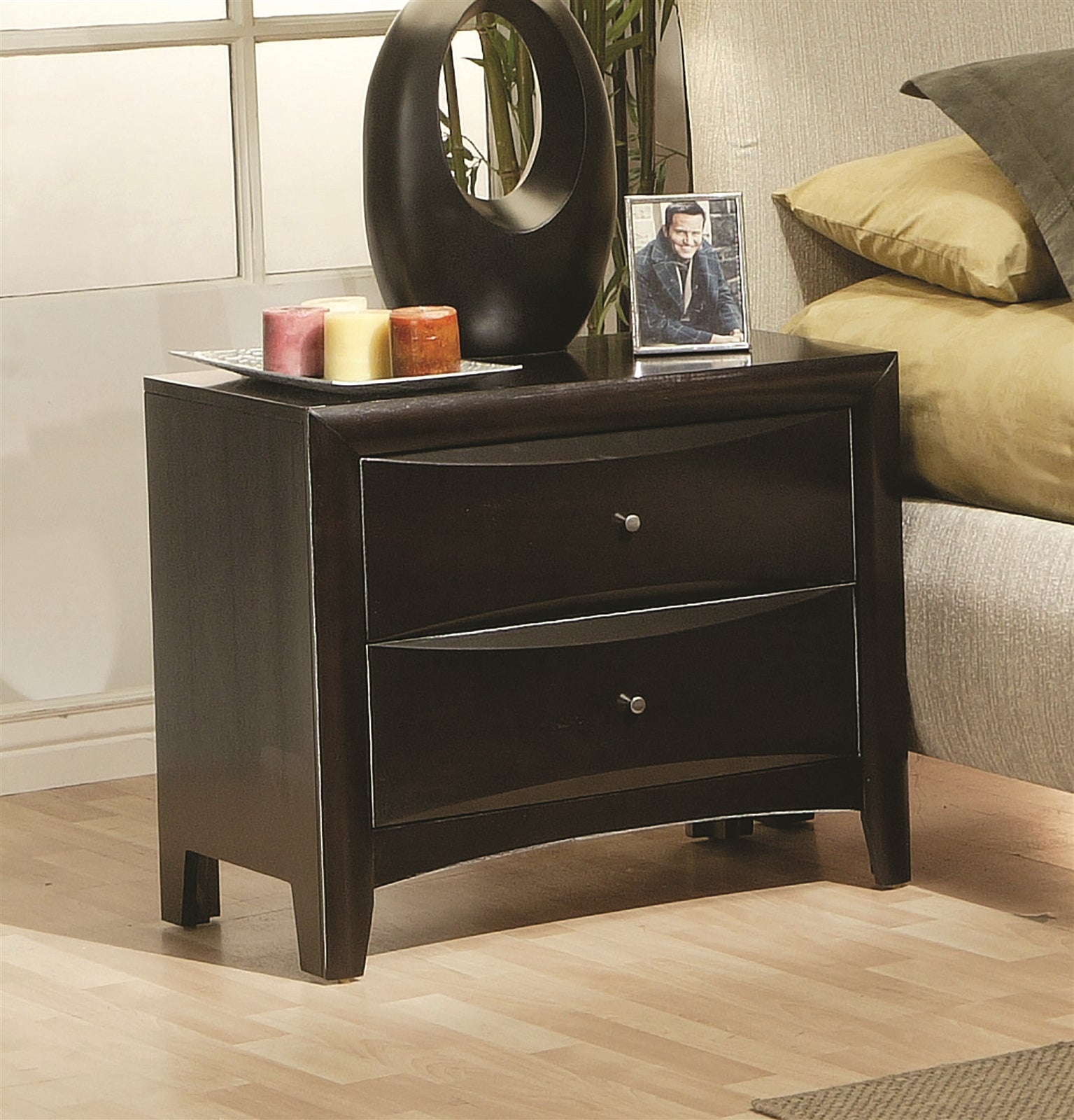 Phoenix 10-Drawer King Bed in Deep Cappuccino