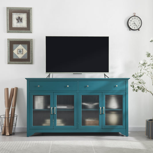 JaydenMax 68" TV Console with Cord Management - Teal