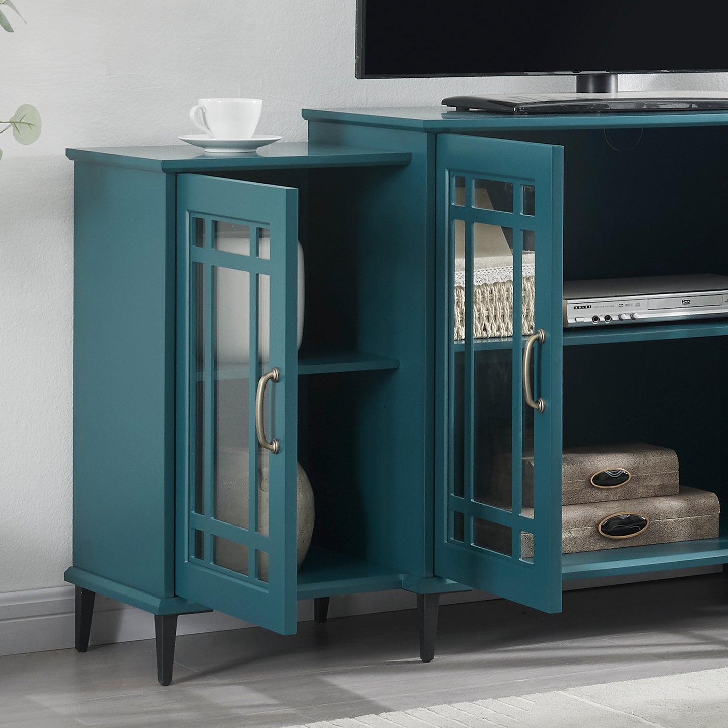 JaydenMax 62" TV Console or Buffet Cabinet - Teal