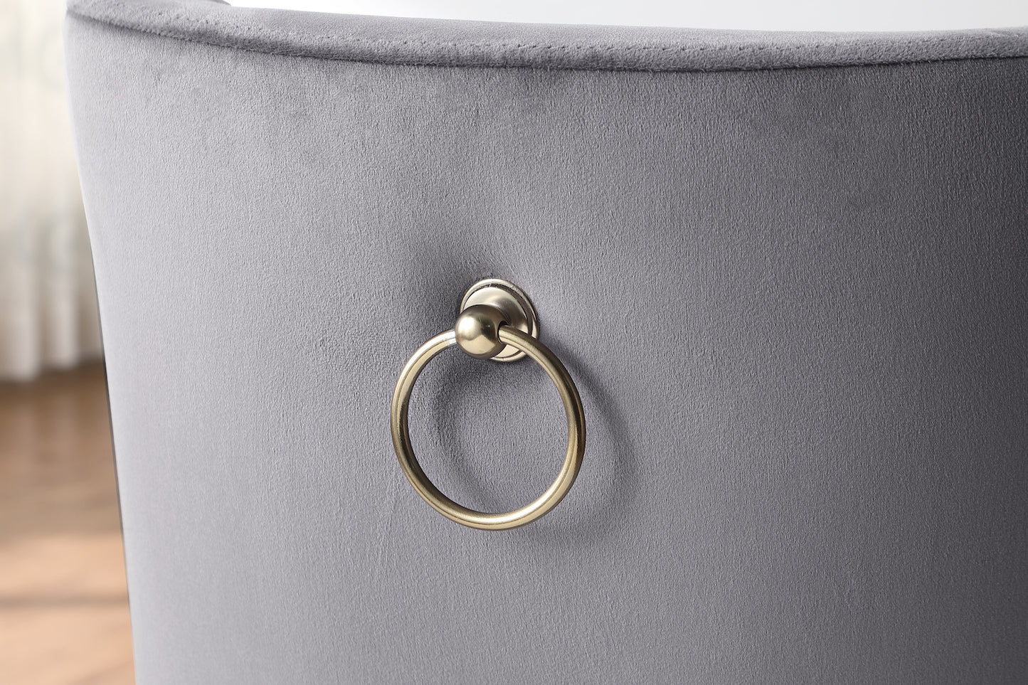 Woker Furniture Contemporary Velvet Dining Chairs Set of 2 - Gray