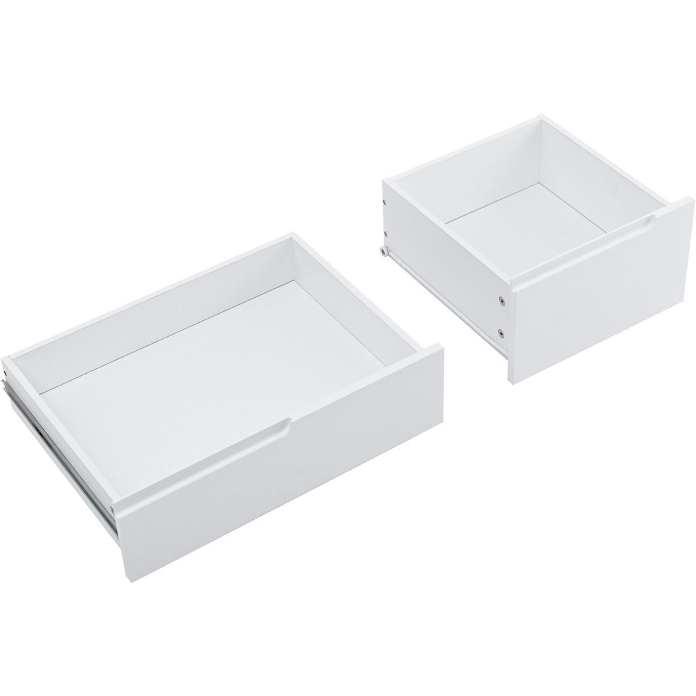 K&K Kitchen Island Cart with 8 Drawers - White