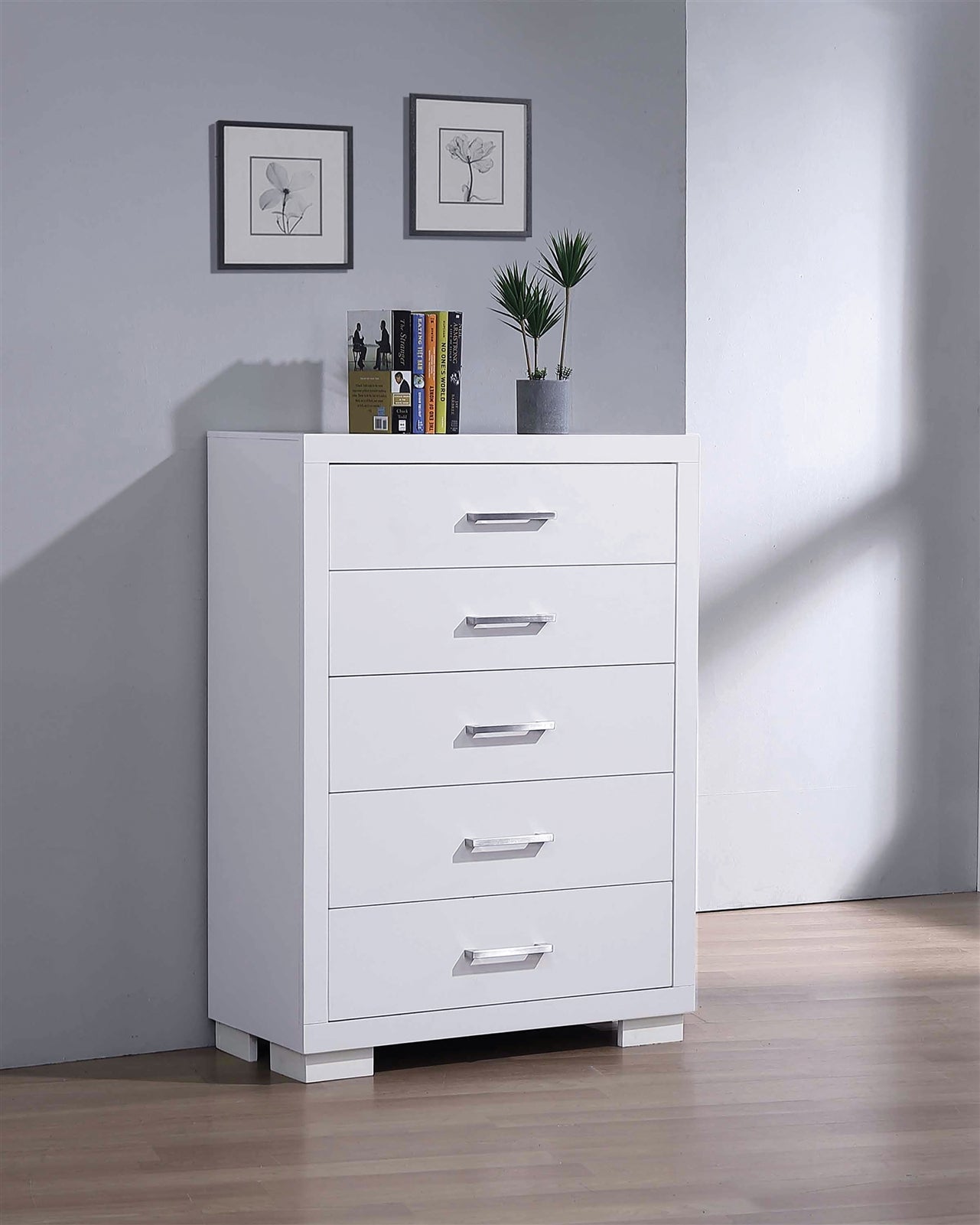 Jessica 5-Drawer Chest White