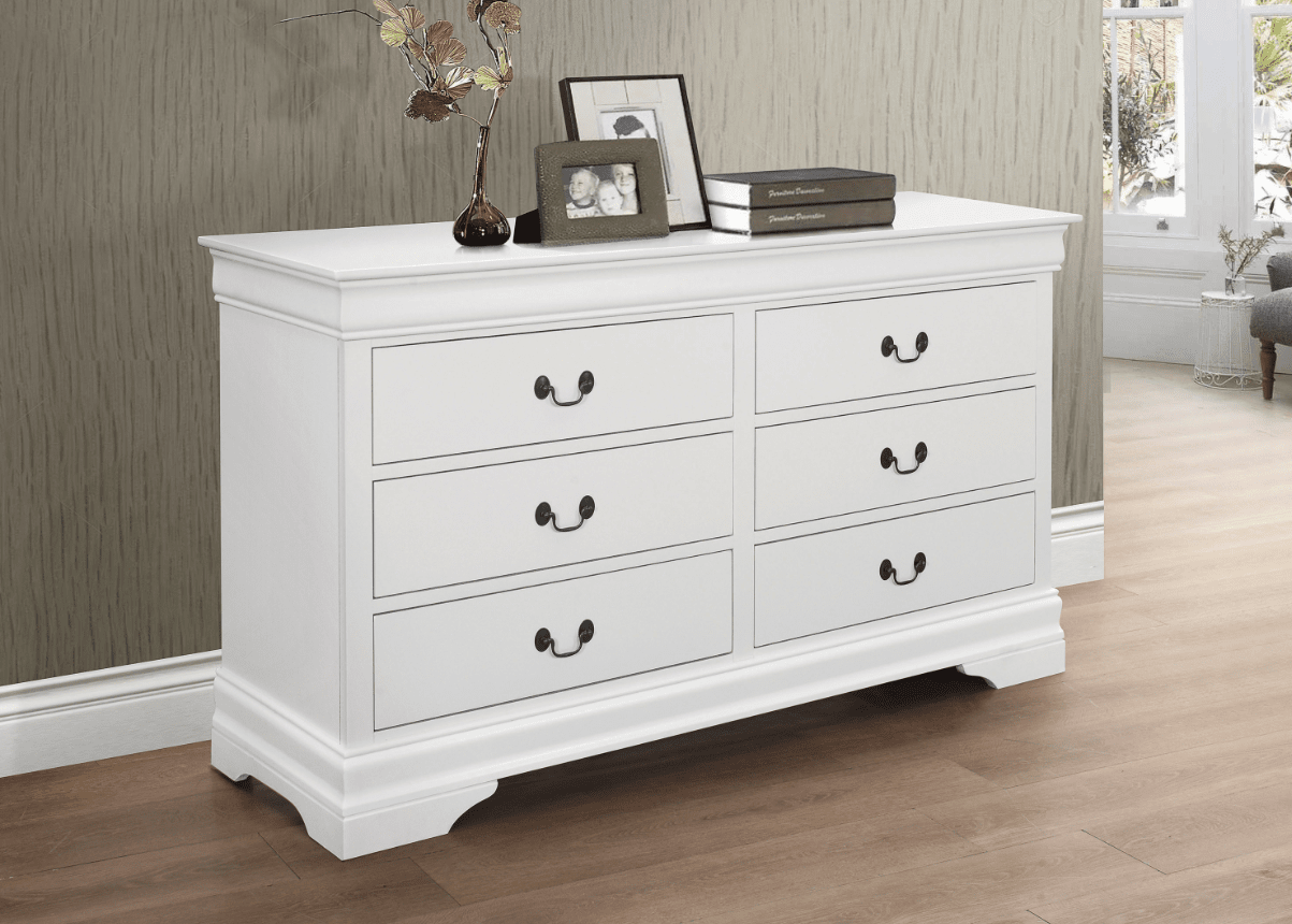 Norah Classic Bright White 6 Drawer Dresser