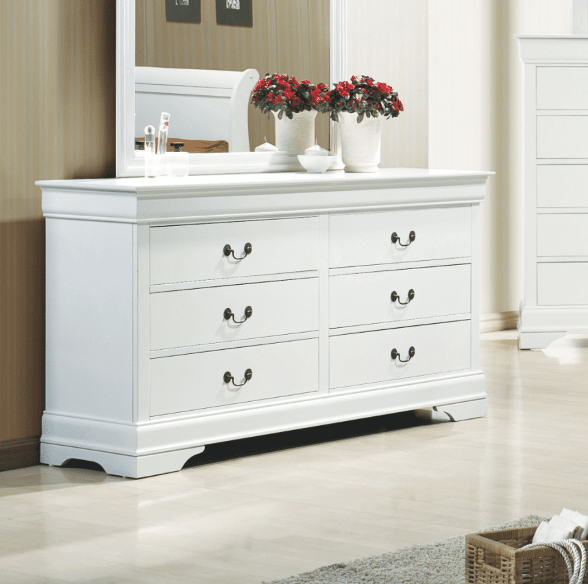 Norah Classic Bright White 6 Drawer Dresser