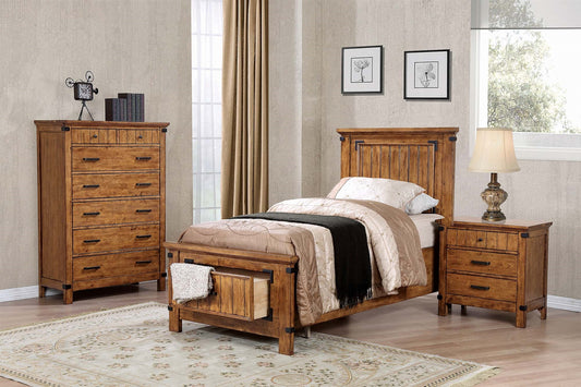 Brandon Honey Oak Finish Twin Storage Bed