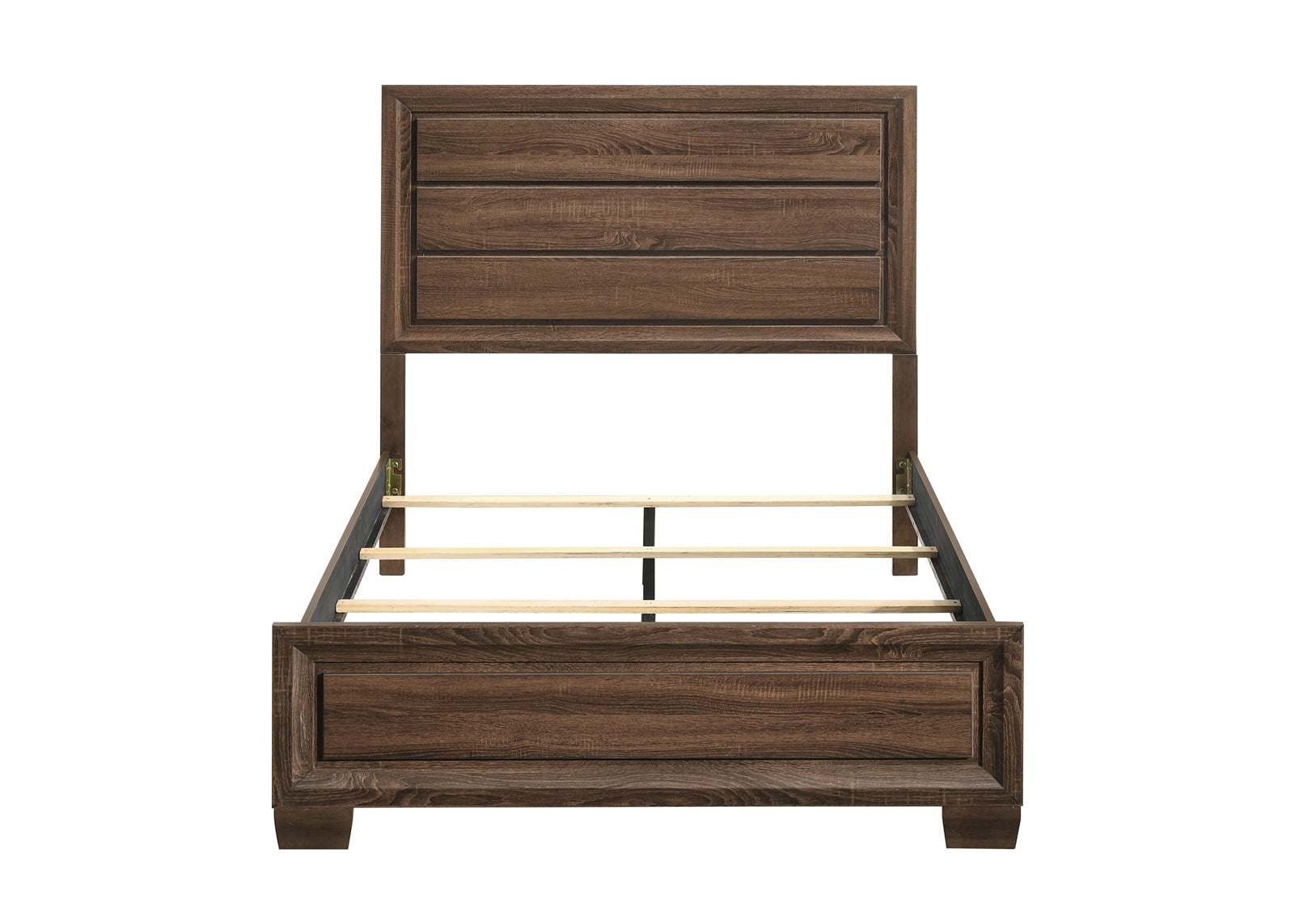 Ingrid Transitional Style Bed in Medium Brown