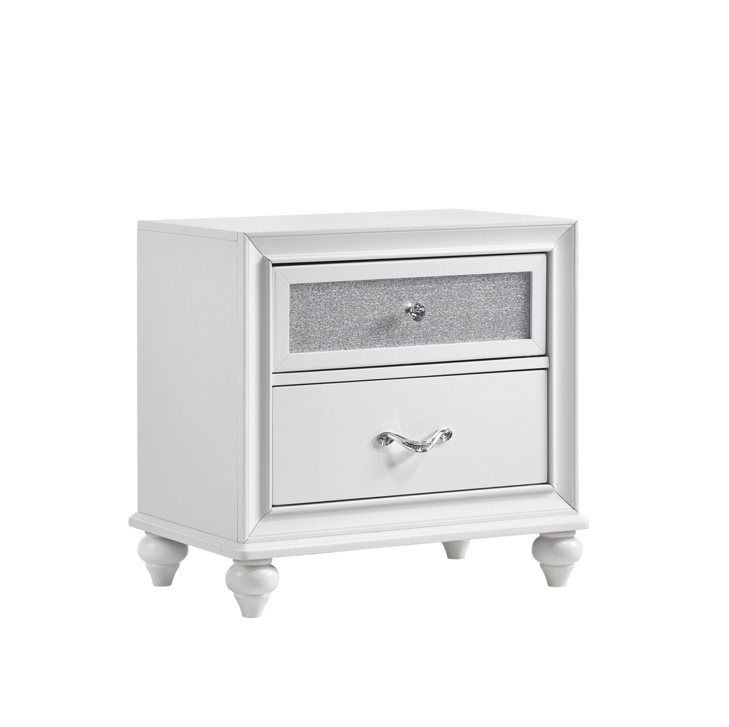 Barzini 2-Drawer Rectangular Nightstand White