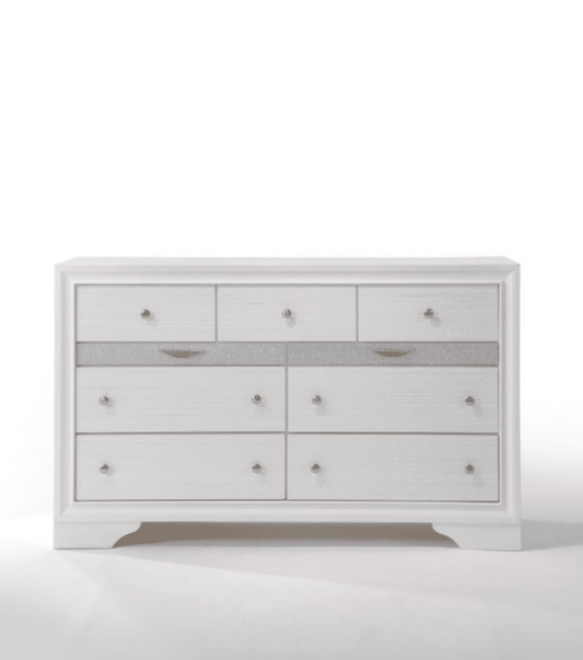 Naima 9-Drawer Dresser in White with Jewelry Drawer
