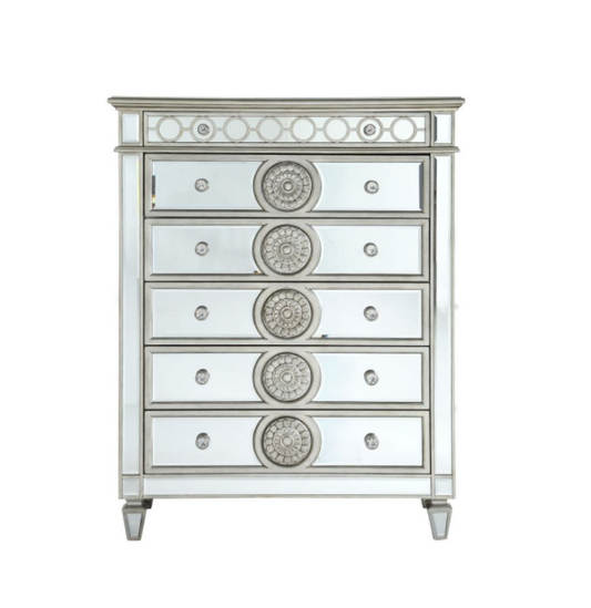Acme Varian 6 Drawer Chest with Crystal Knobs